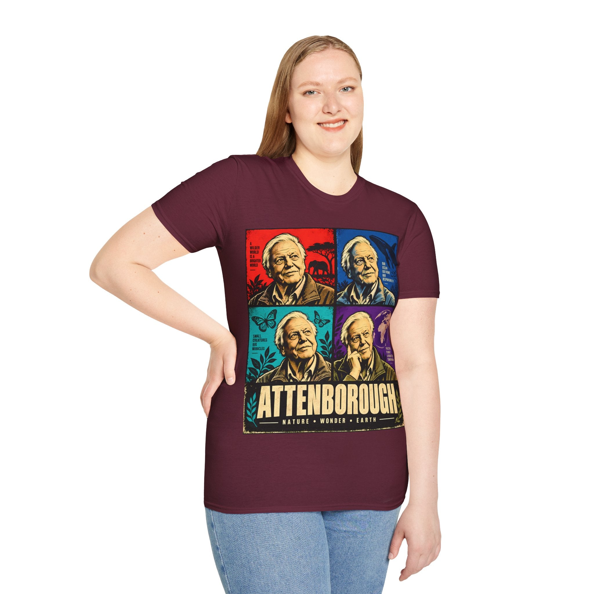 David Attenborough Pop Art T-Shirt — Vintage Wildlife Conservation Tee