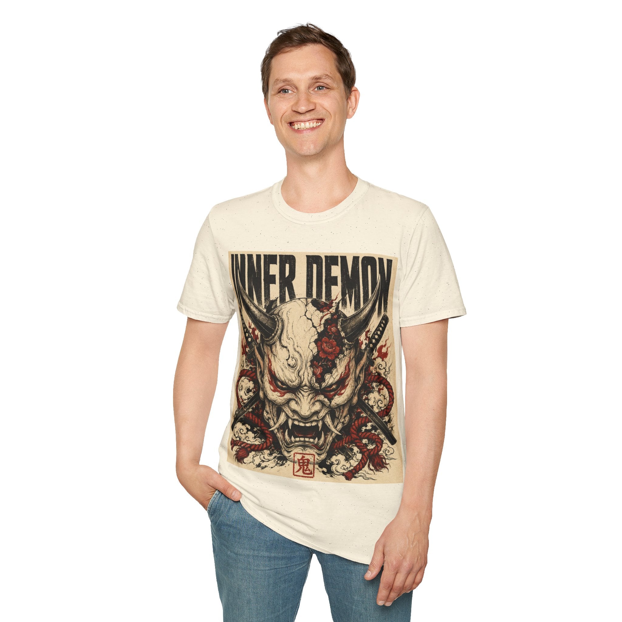 Inner Demon Graphic T-Shirt — Horror Skull Oni Design