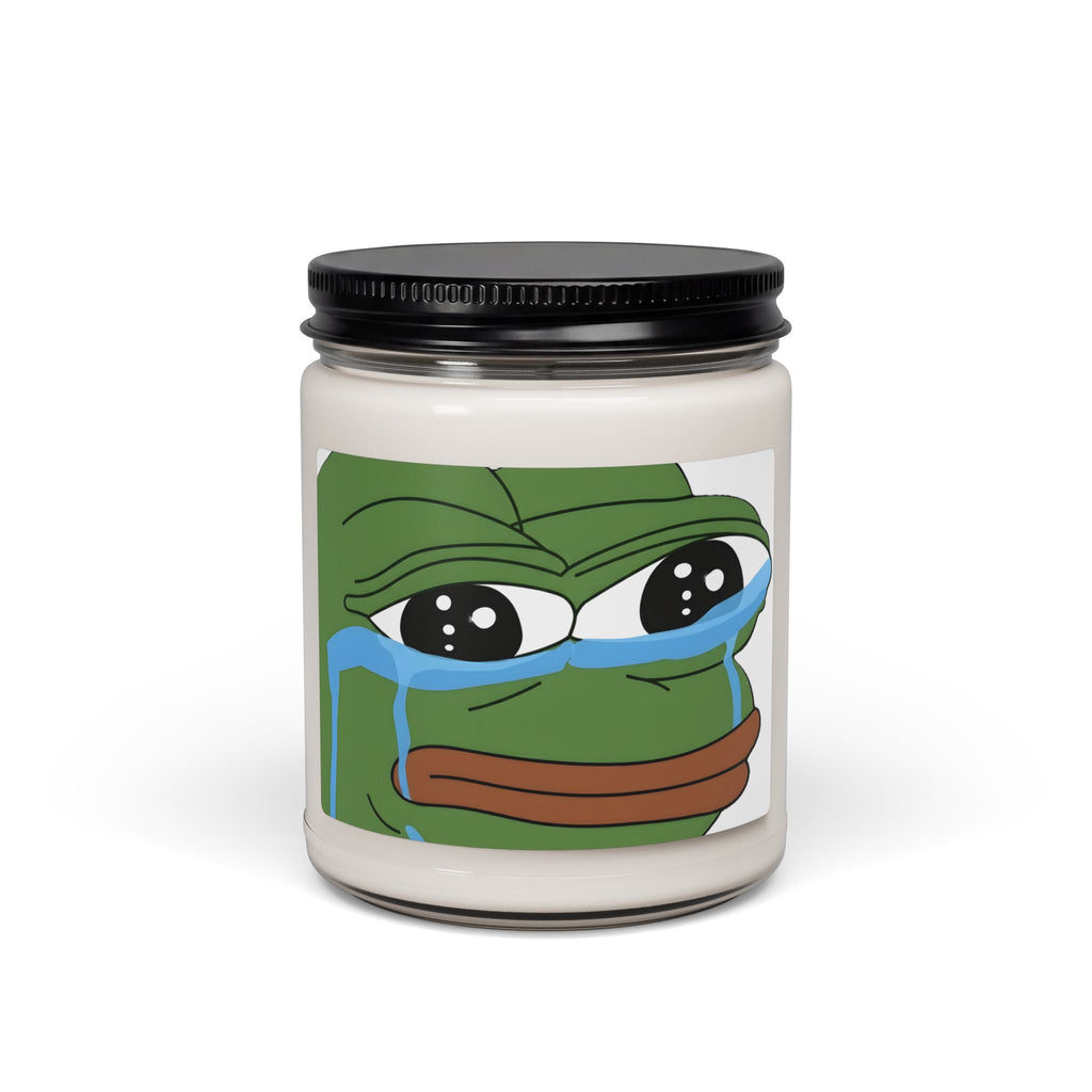 9oz Scented Soy Candle — Crying Frog Meme Illustration