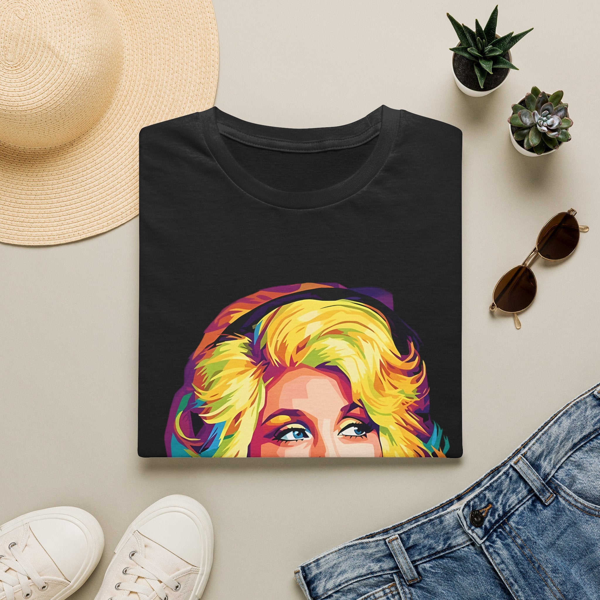 Retro Pop Art Dolly Parton Portrait T-Shirt
