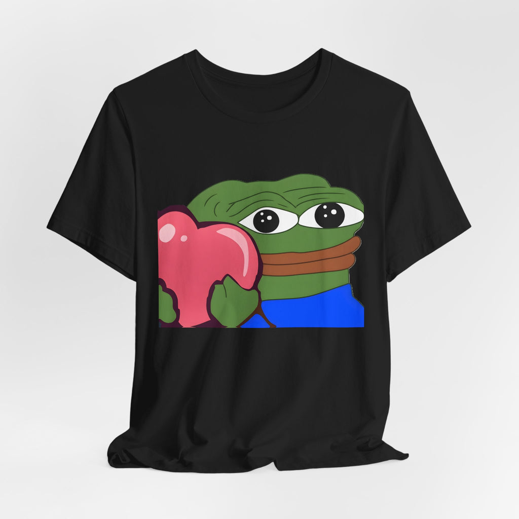 Pepe Heart Tee — Cute Frog Holding Heart Graphic T-Shirt