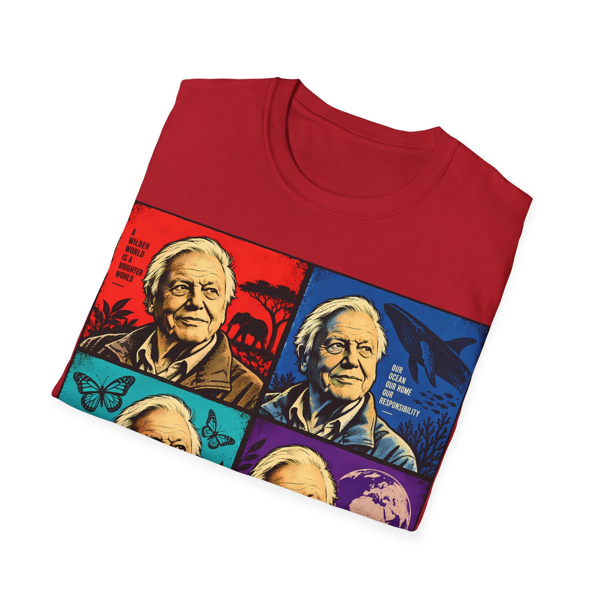 David Attenborough Pop Art T-Shirt — Vintage Wildlife Conservation Tee