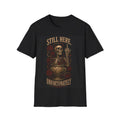 Still Here Unfortunately Skeleton T‑Shirt — Dark Goth Rose Graphic Tee
