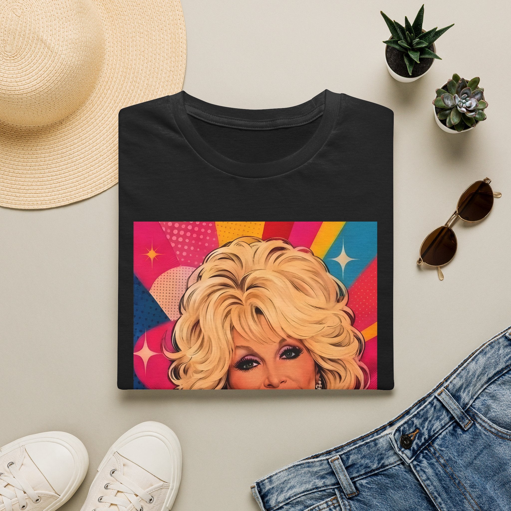 Retro Dolly Parton Colourpop Portrait T-Shirt
