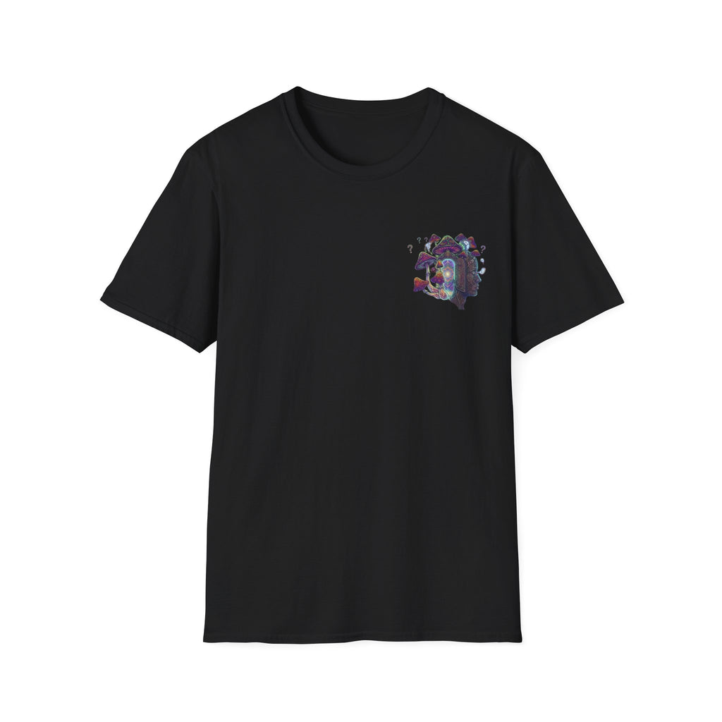 Mystical Prism Pocket T-Shirt — Colorful Cosmic Cat Graphic