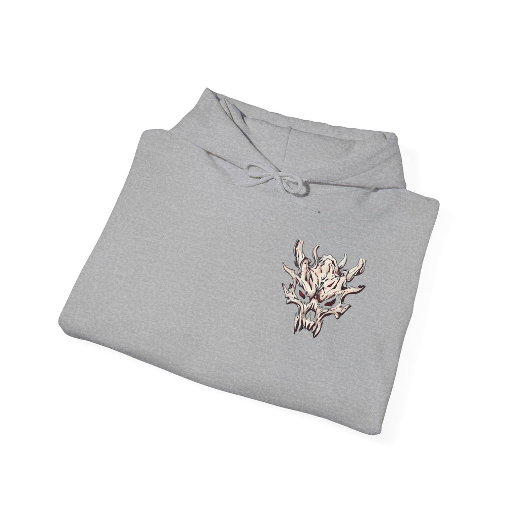 Skull Flame Chest Hoodie — Gothic Streetwear Pullover