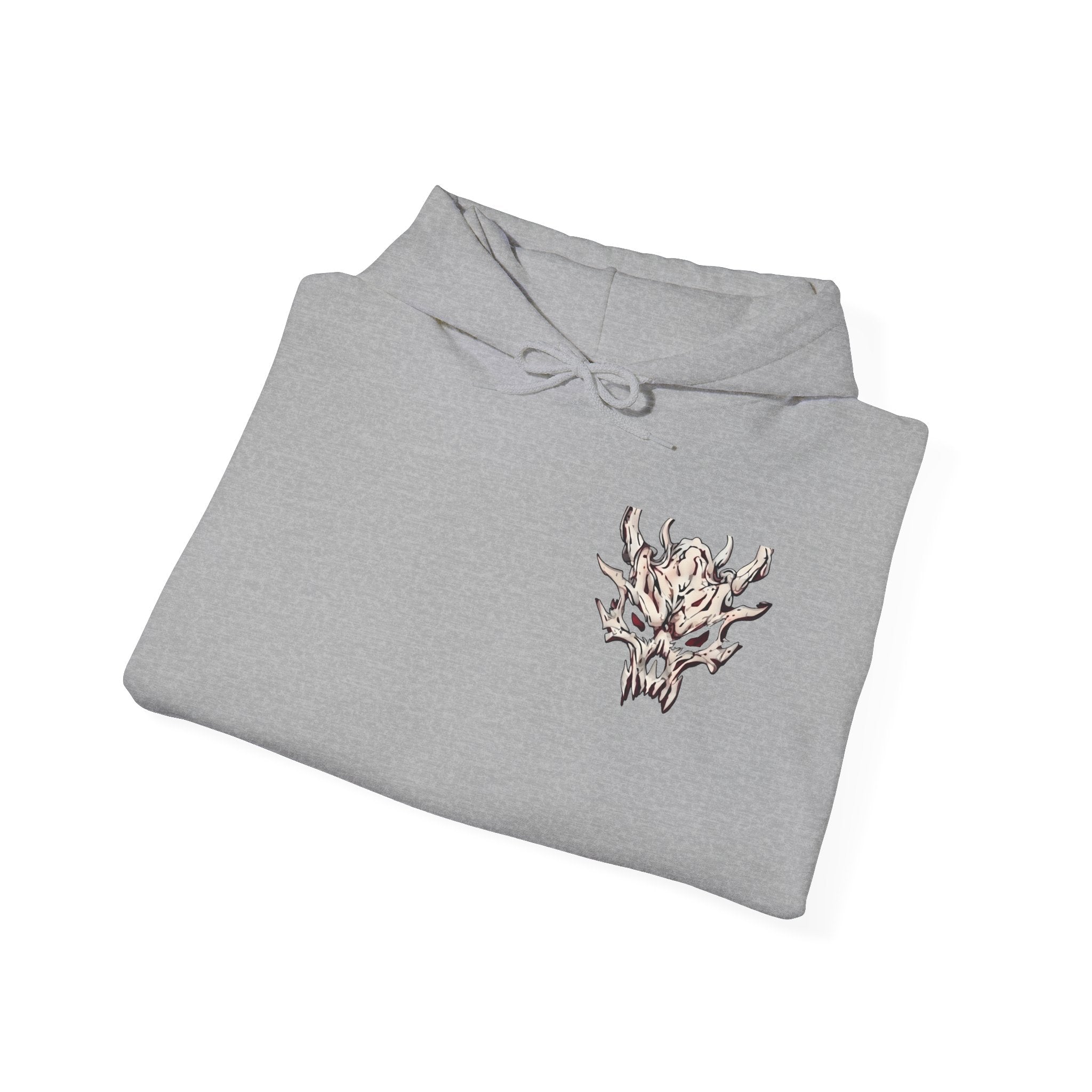 Skull Flame Chest Hoodie — Gothic Streetwear Pullover
