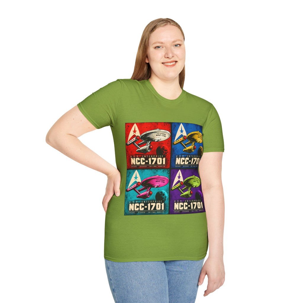 Retro Pop Art Starship NCC-1701 Crew Tee