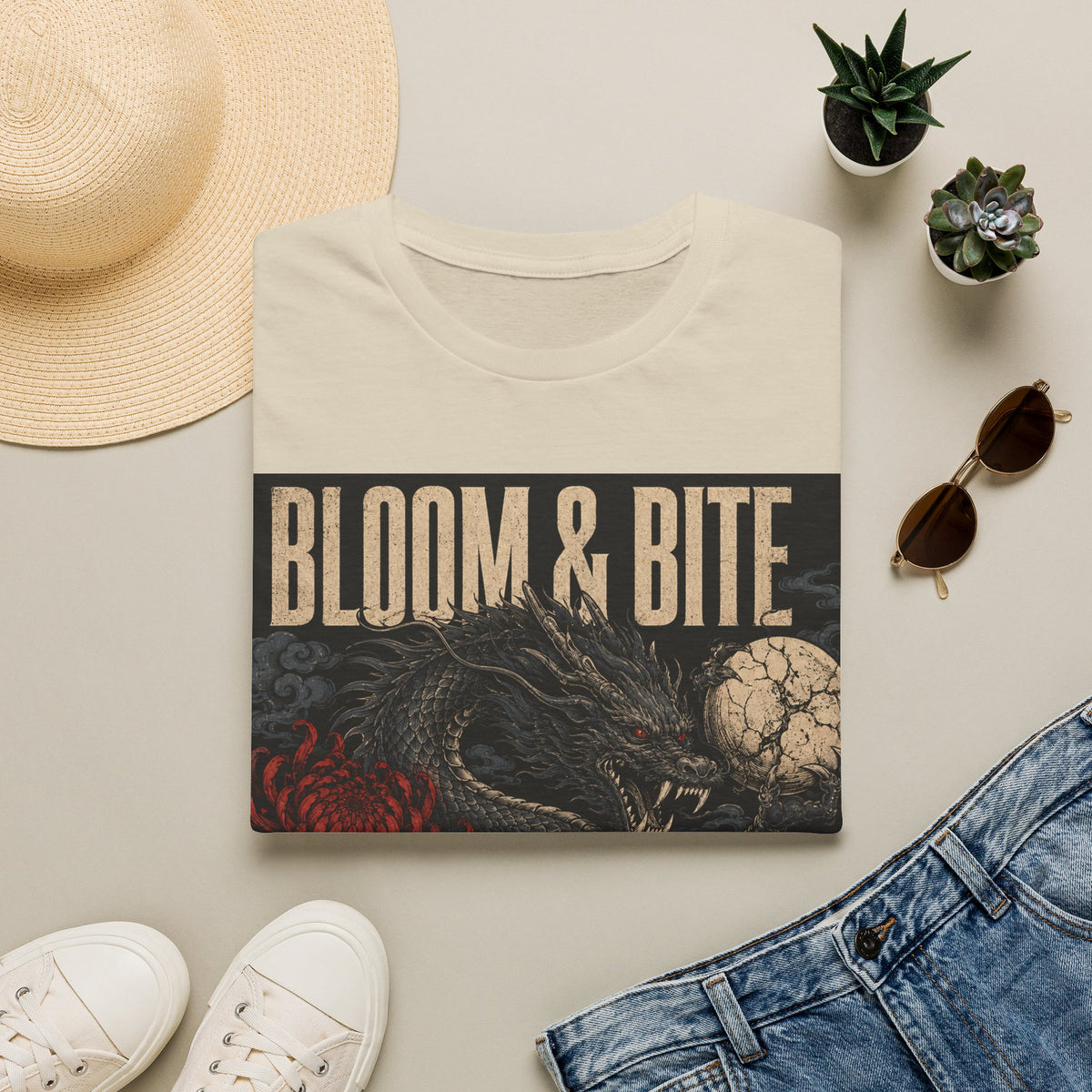 Bloom & Bite Dragon Floral Graphic Tee