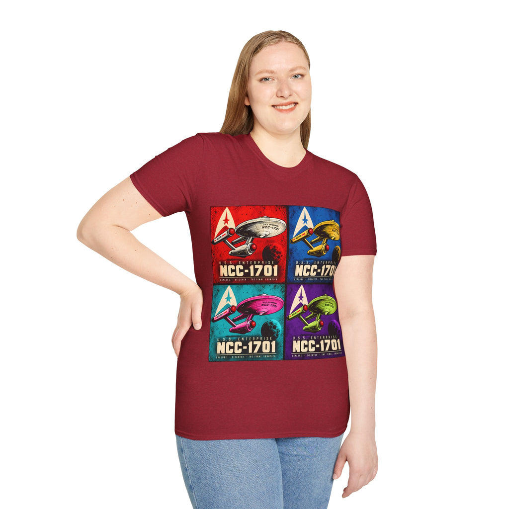 Retro Pop Art Starship NCC-1701 Crew Tee