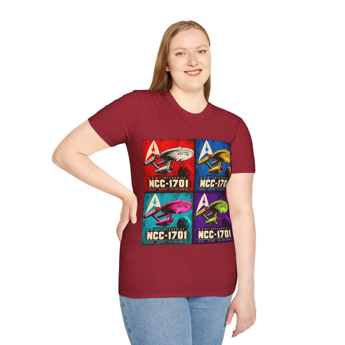 Retro Pop Art Starship NCC-1701 Crew Tee