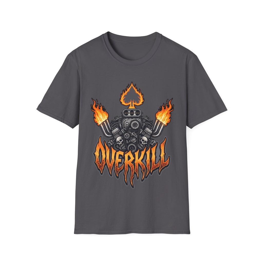 Flaming Ace Engine Motorhead Inspired T‑Shirt — Overkill Motorcycle Design