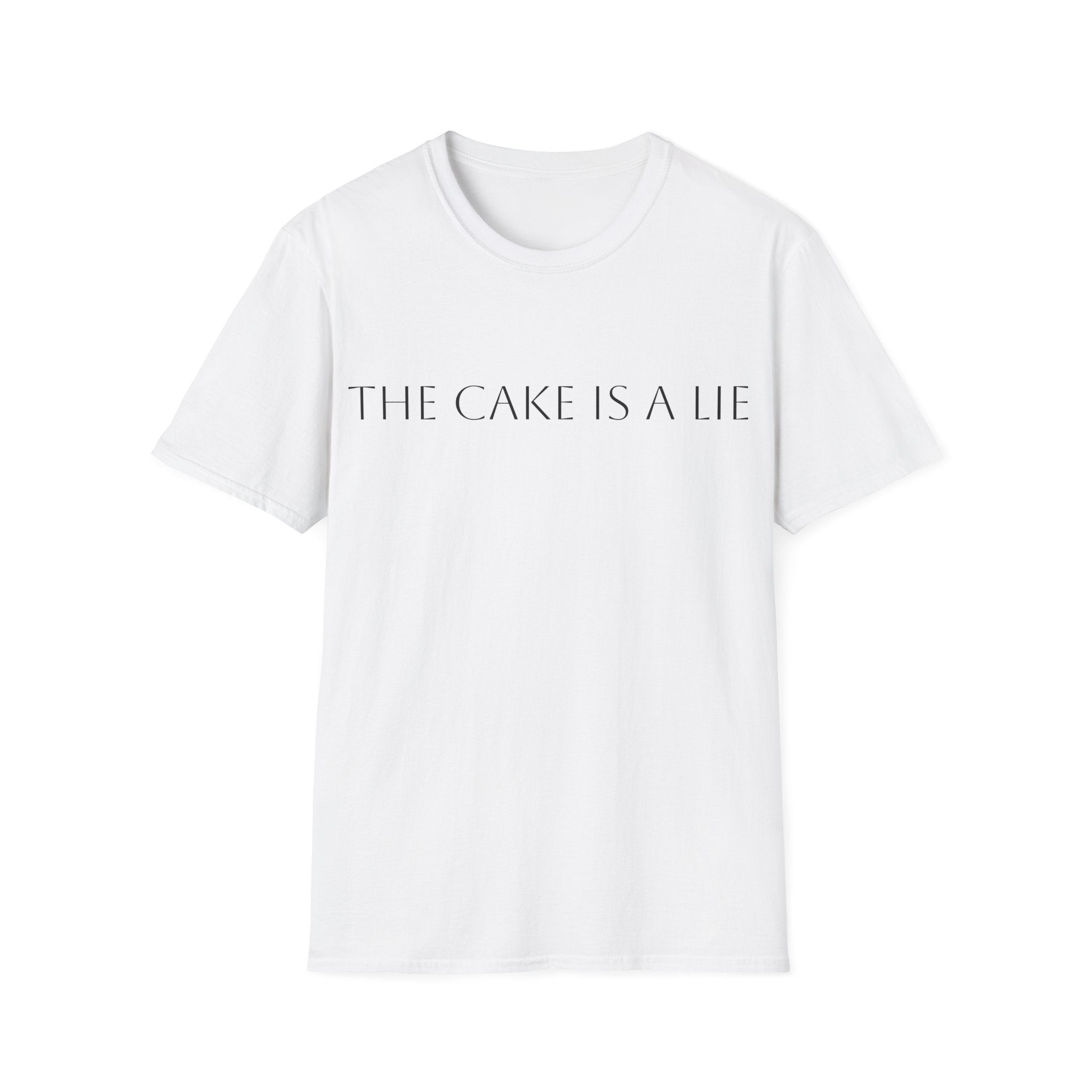 'The Cake Is A Lie' T-Shirt — Minimalist Gaming Quote Tee