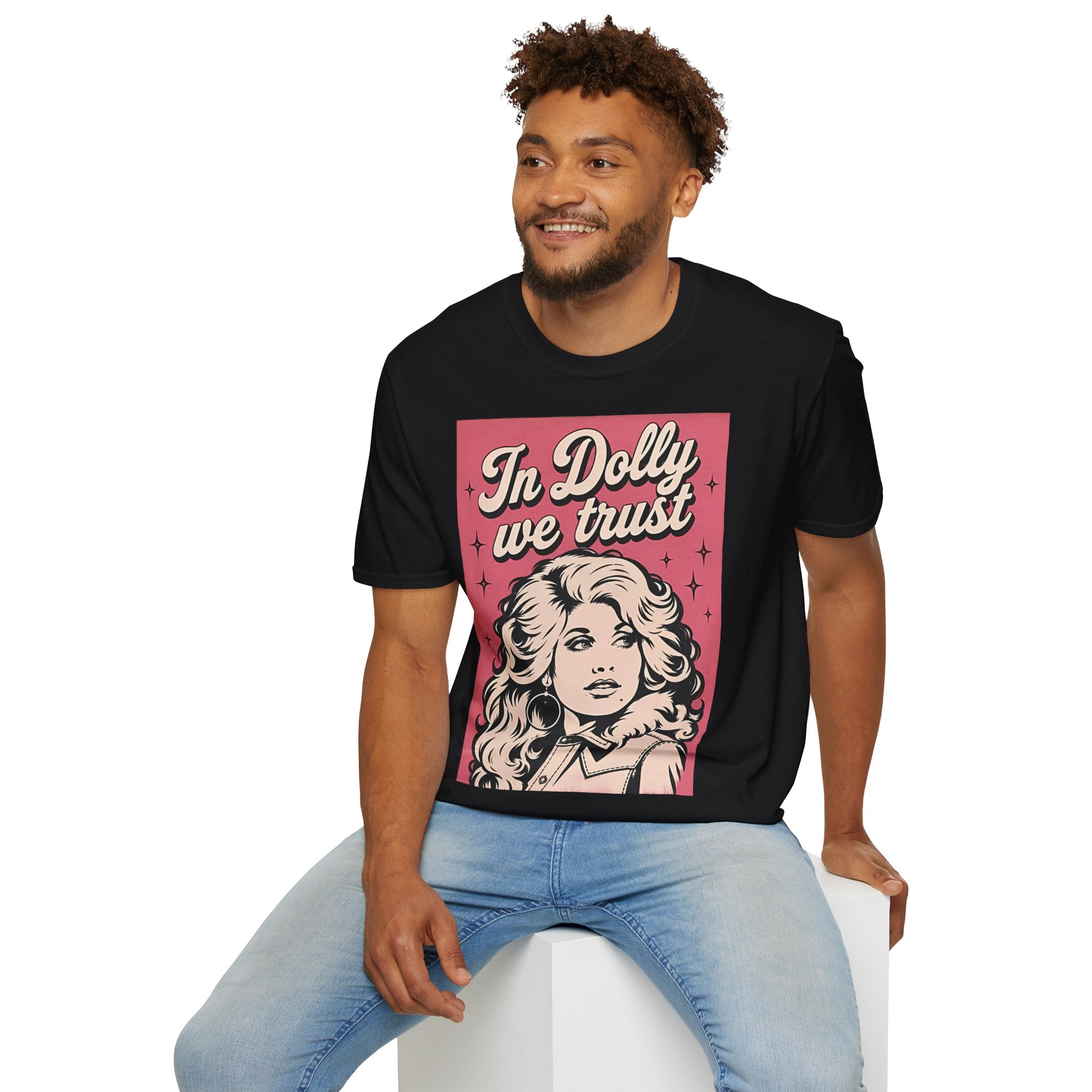 Dolly Tribute T‑Shirt — "In Dolly We Trust" Retro Pop Art Tee