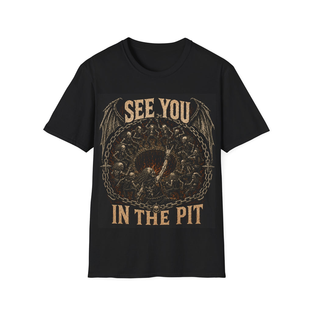 See You In The Pit T-Shirt — Vintage Gothic Skull Mosh Graphic Tee
