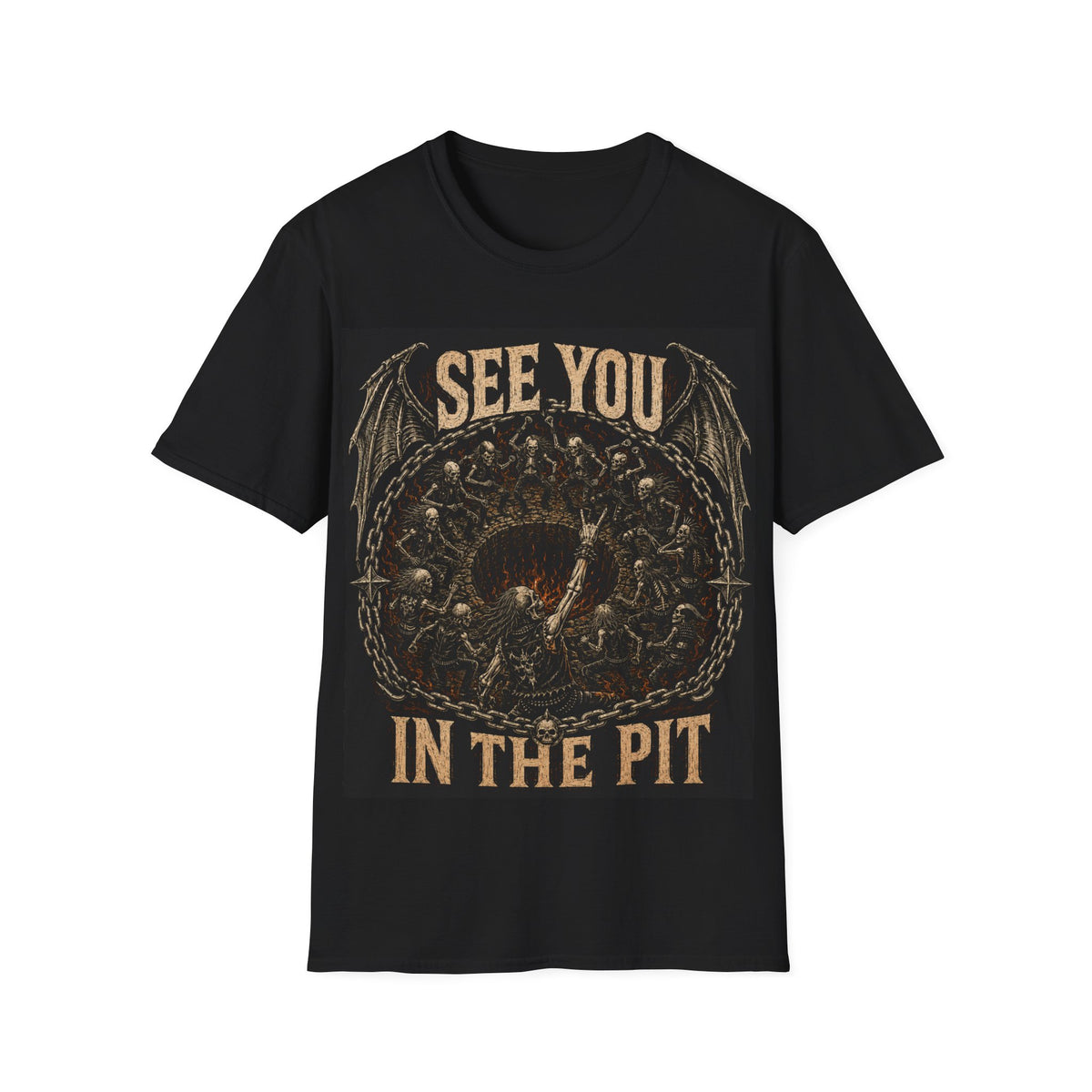 See You In The Pit T-Shirt — Vintage Gothic Skull Mosh Graphic Tee