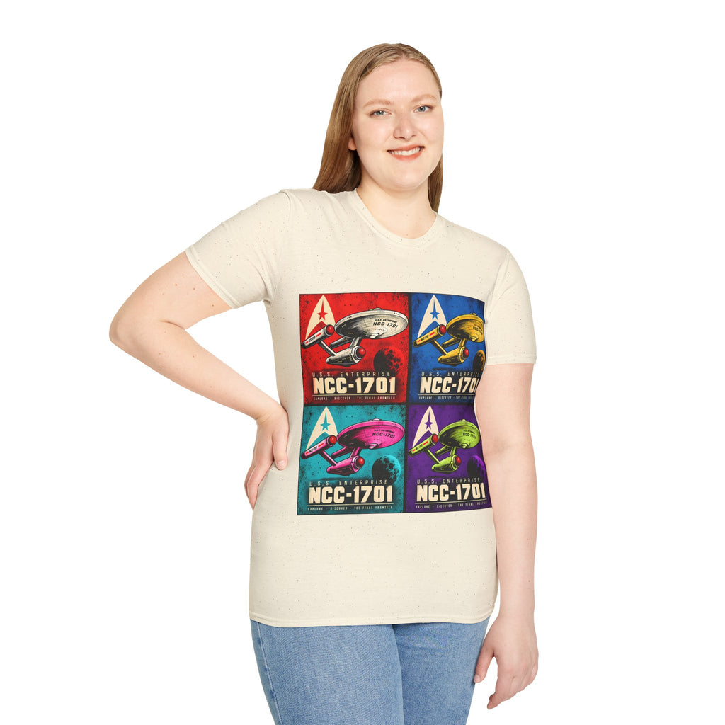 Retro Pop Art Starship NCC-1701 Crew Tee