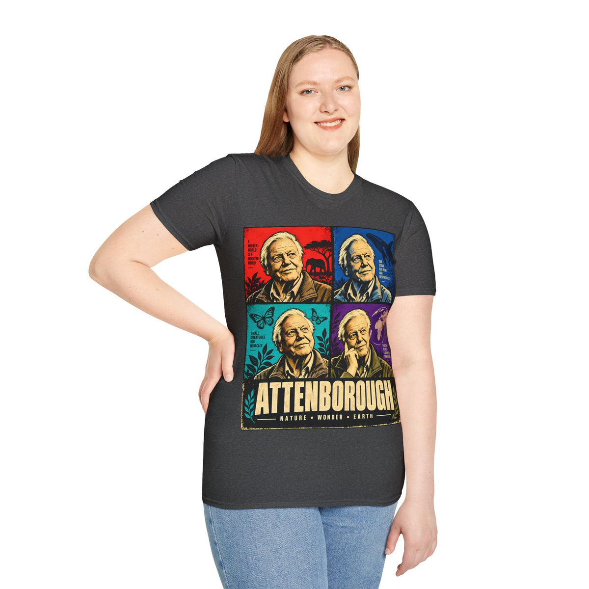 David Attenborough Pop Art T-Shirt — Vintage Wildlife Conservation Tee