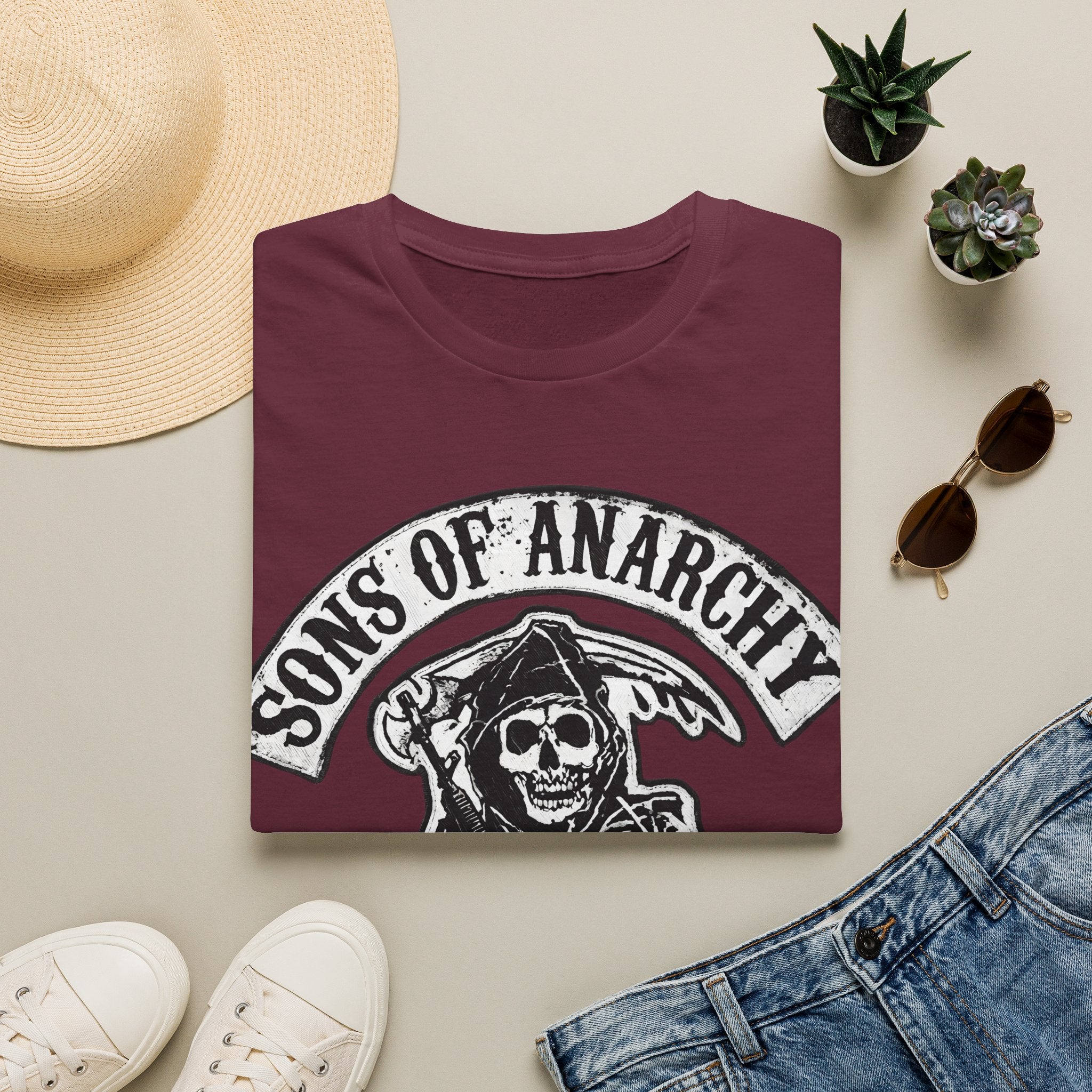 Sons of Anarchy Graphic T‑Shirt — Reaper Emblem California Biker Tee