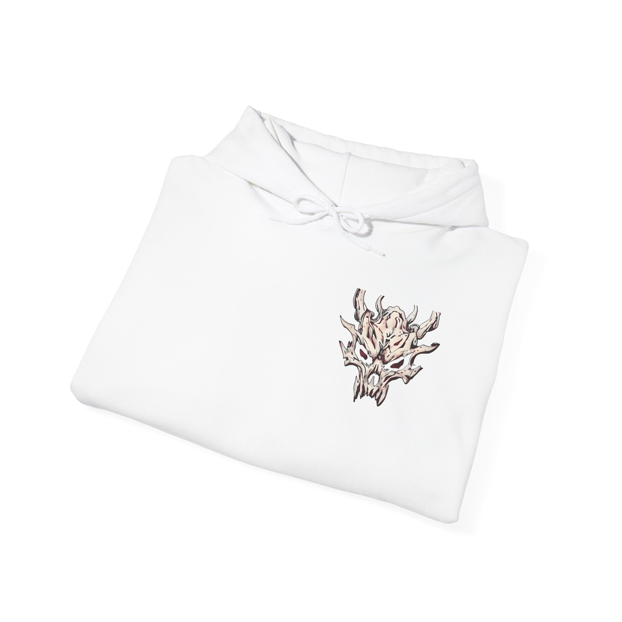 Skull Flame Chest Hoodie — Gothic Streetwear Pullover