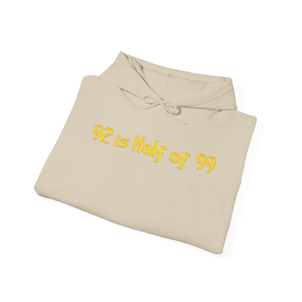 Hoodie "92 Is Half of 99" – Funny Retro Math Graphic Pullover
