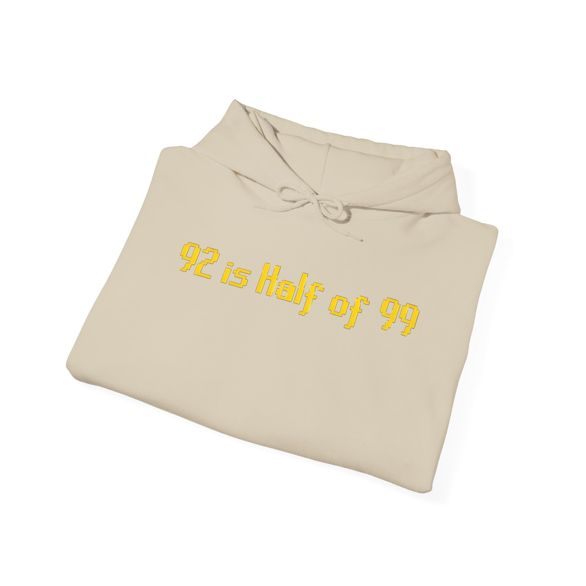 Hoodie "92 Is Half of 99" – Funny Retro Math Graphic Pullover