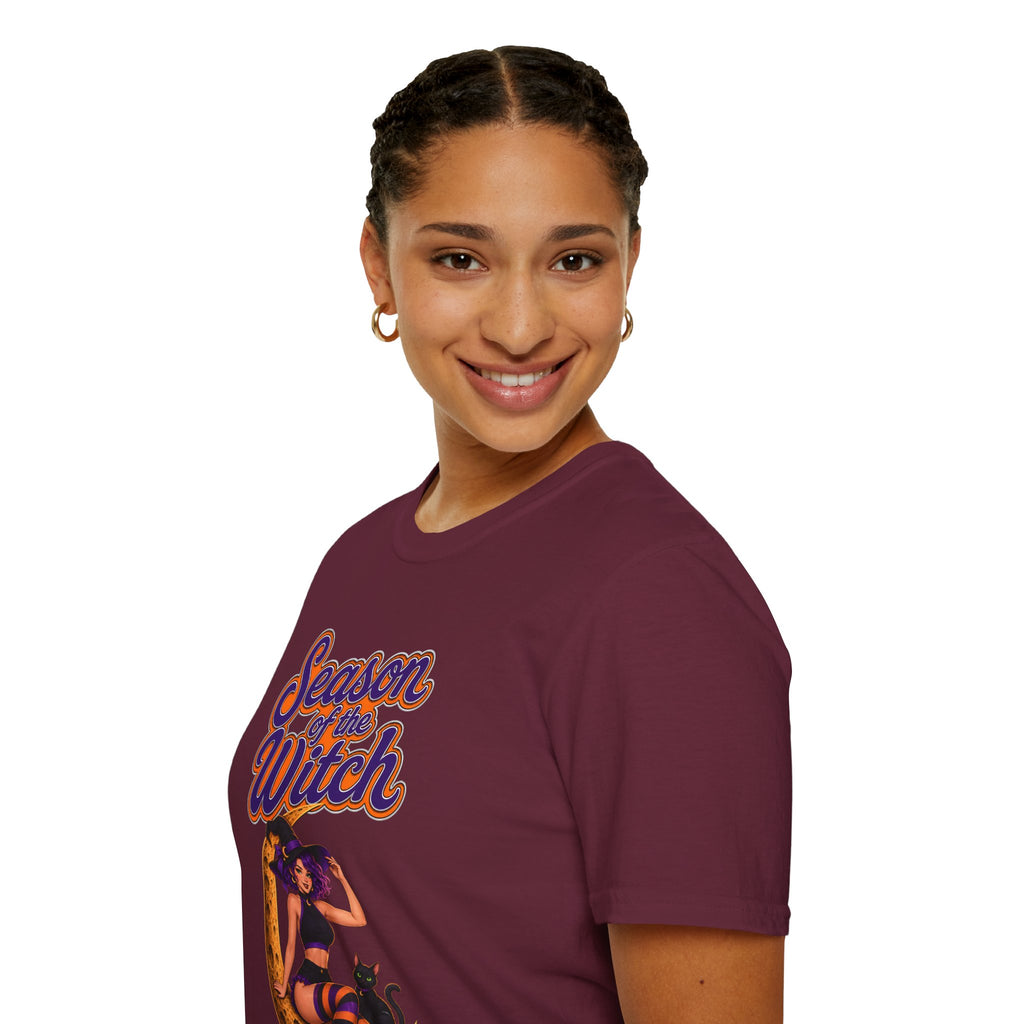 Season of the Witch T-Shirt — Retro Witch Graphic Tee for Halloween & Autumn