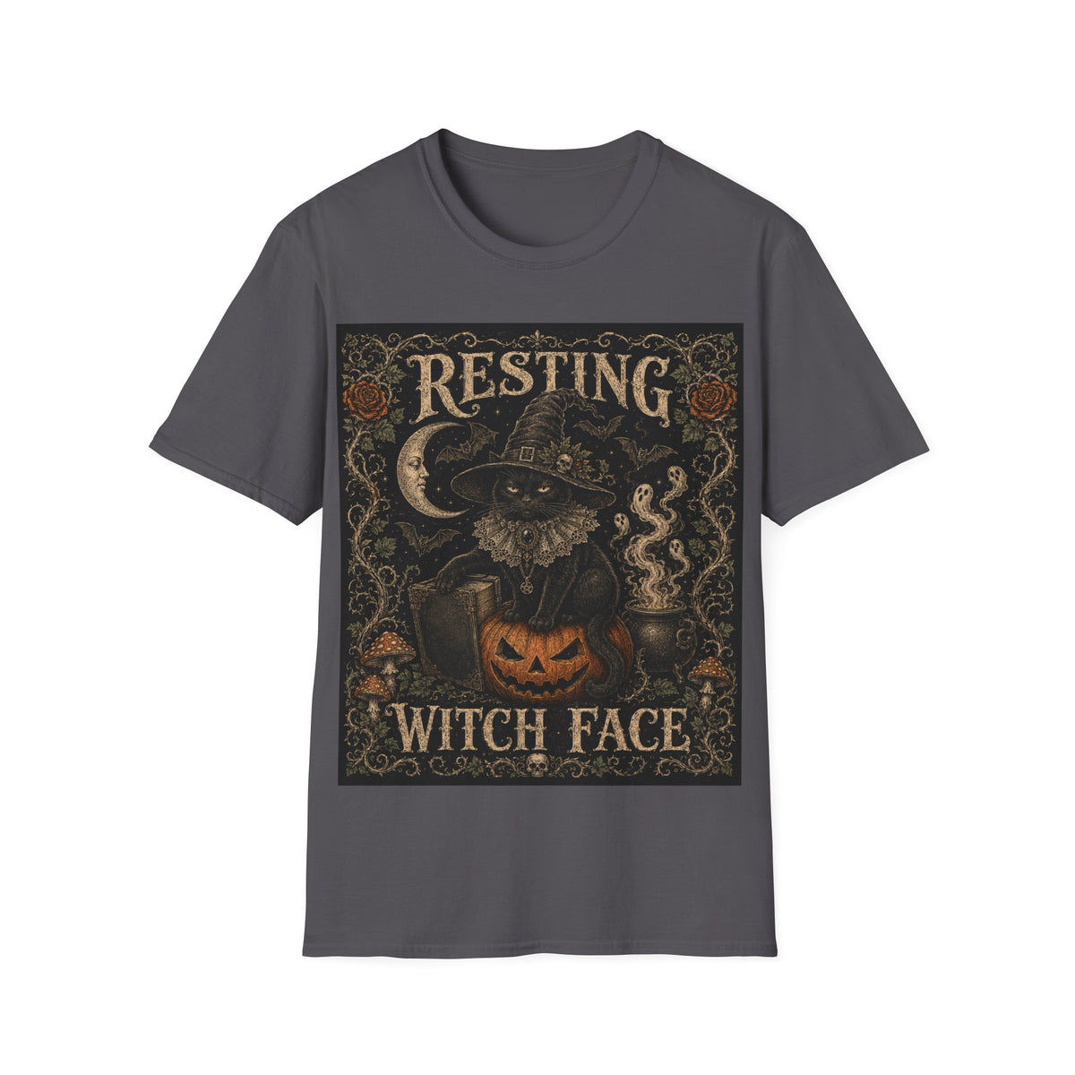 Resting Witch Face T-Shirt — Vintage Halloween Witch Graphic Tee