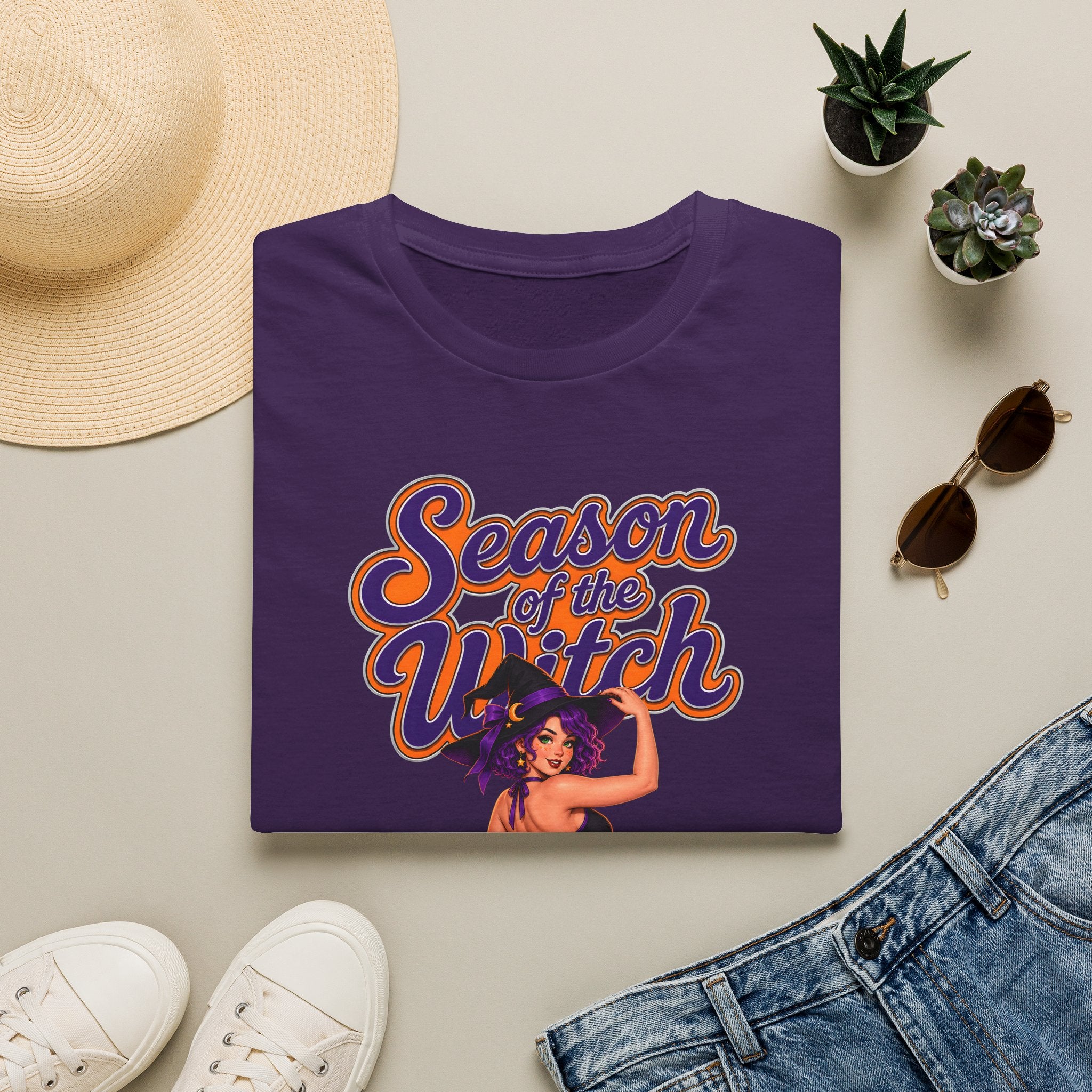 Season of the Witch T-Shirt — Retro Pinup Halloween Witch Graphic Tee