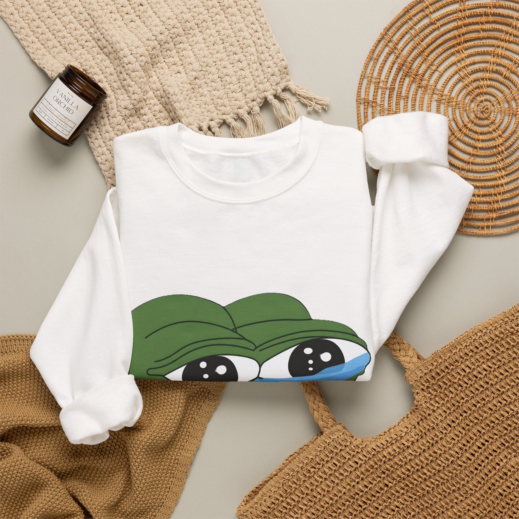 Crying Pepe Graphic Sweatshirt