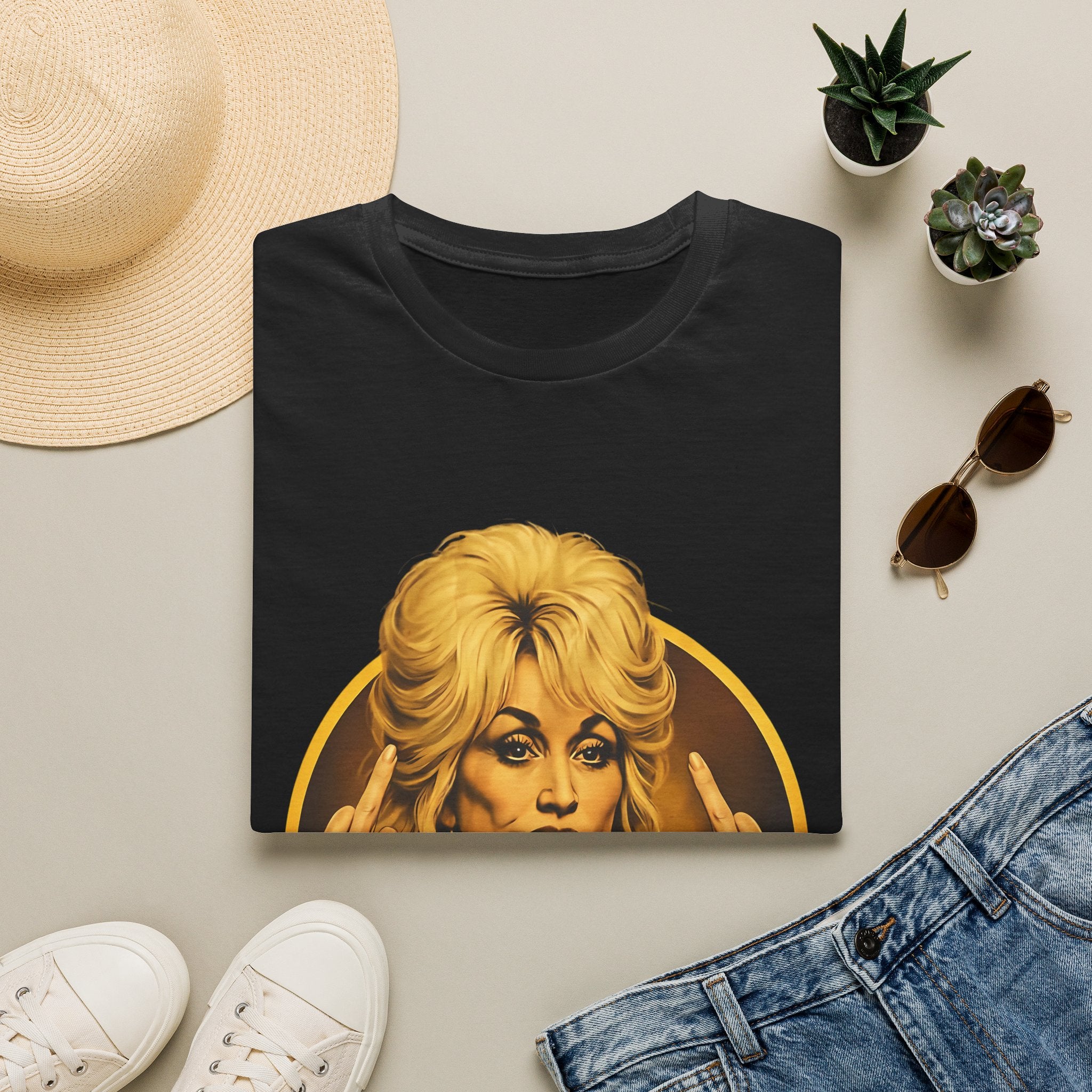 Dolly Middle Finger Portrait T-Shirt — Retro Attitude Graphic Tee