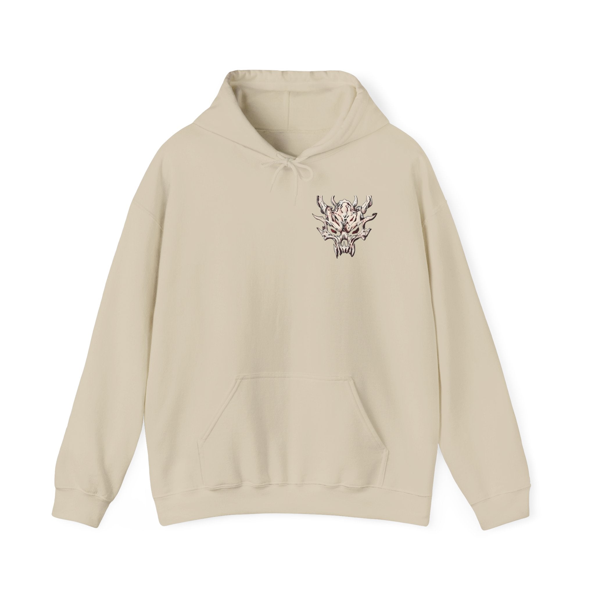 Skull Flame Chest Hoodie — Gothic Streetwear Pullover
