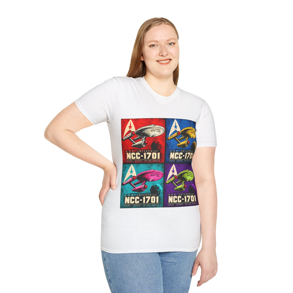 Retro Pop Art Starship NCC-1701 Crew Tee