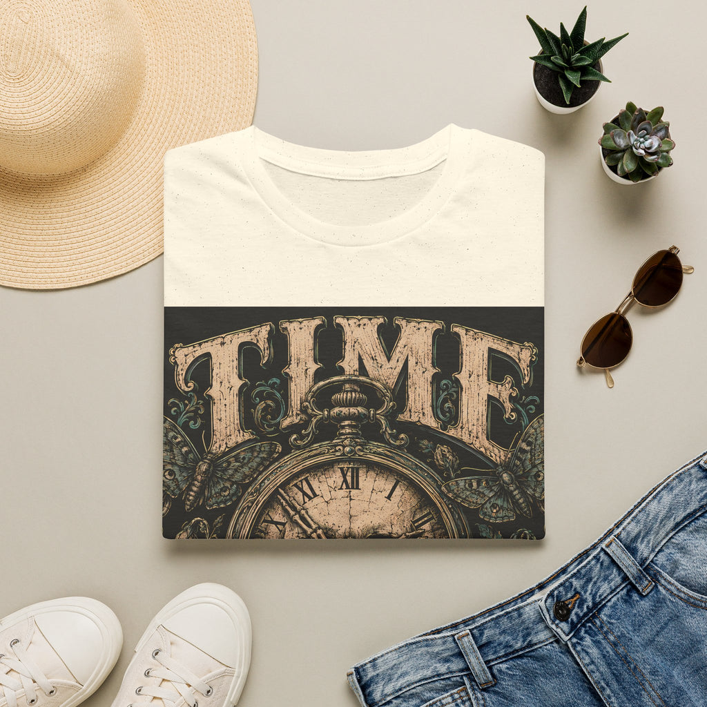 TIME Eats Everything T-Shirt — Vintage Clock & Skull Graphic Tee