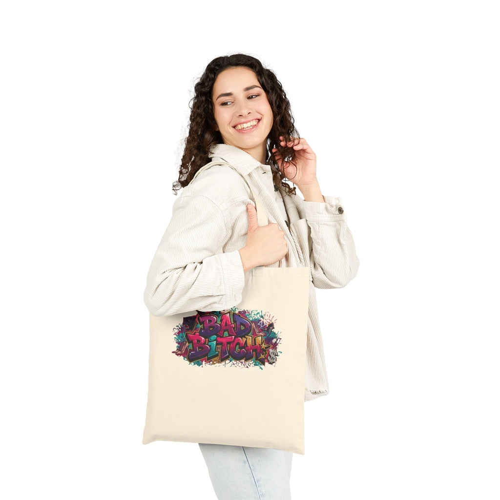 Tote Bag — Colorful Graffiti "Bad Bitch" Canvas Tote for Bold Everyday Style
