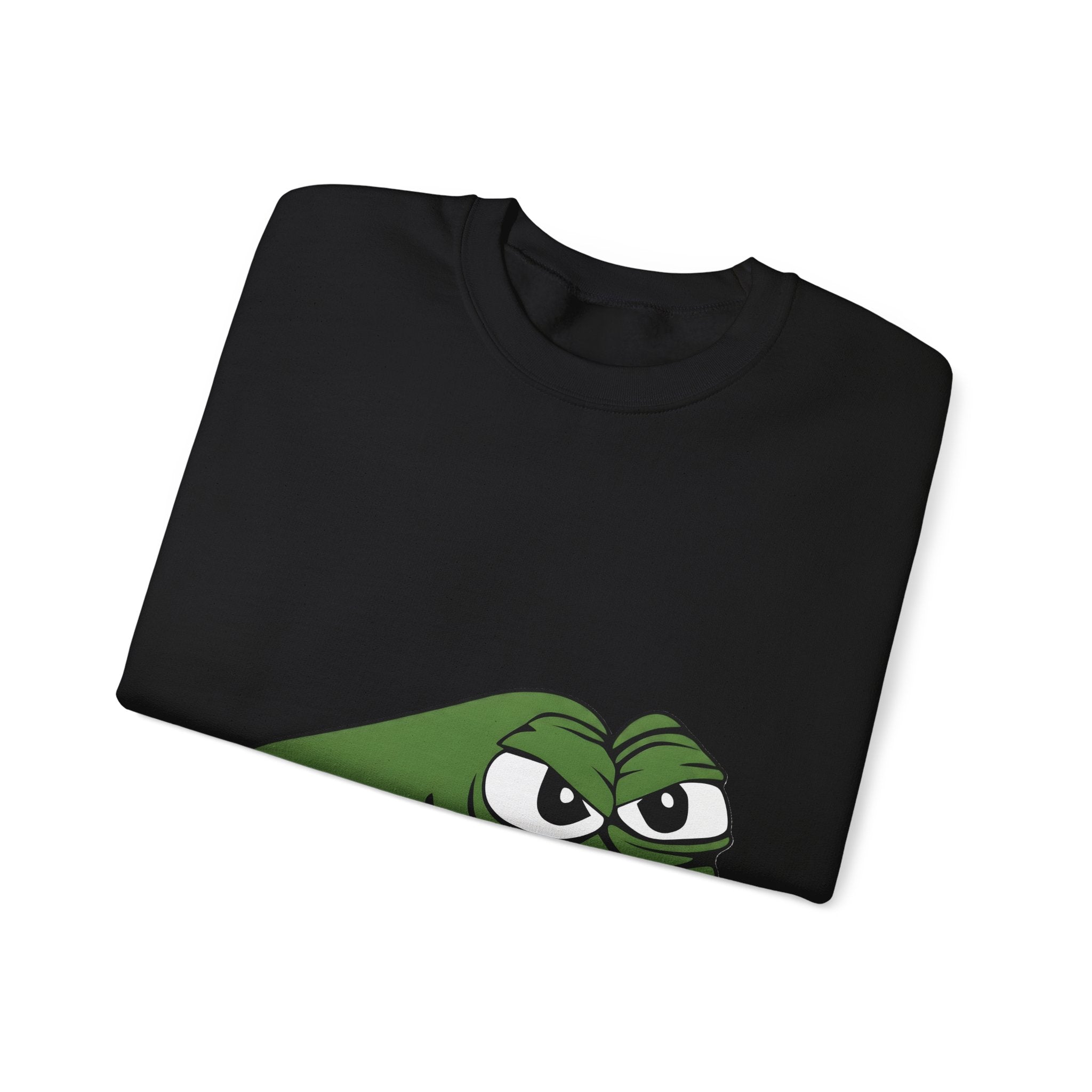 Pepe Meme Crewneck Sweatshirt — Grumpy Frog Graphic Pullover