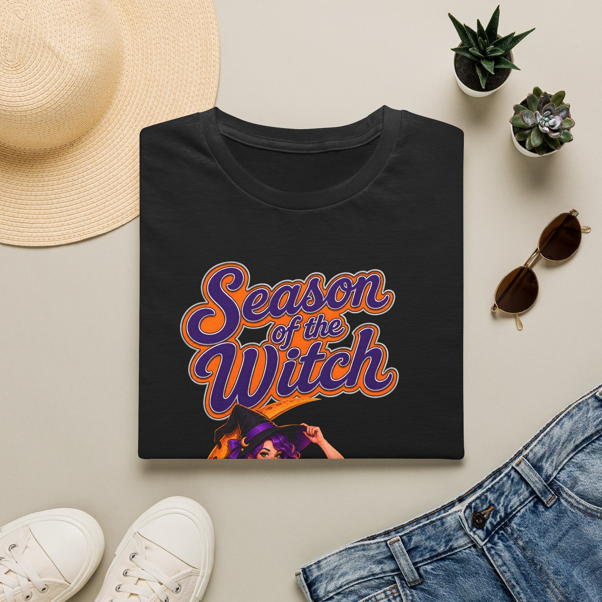 Season of the Witch T-Shirt — Retro Halloween Witch Moon Design