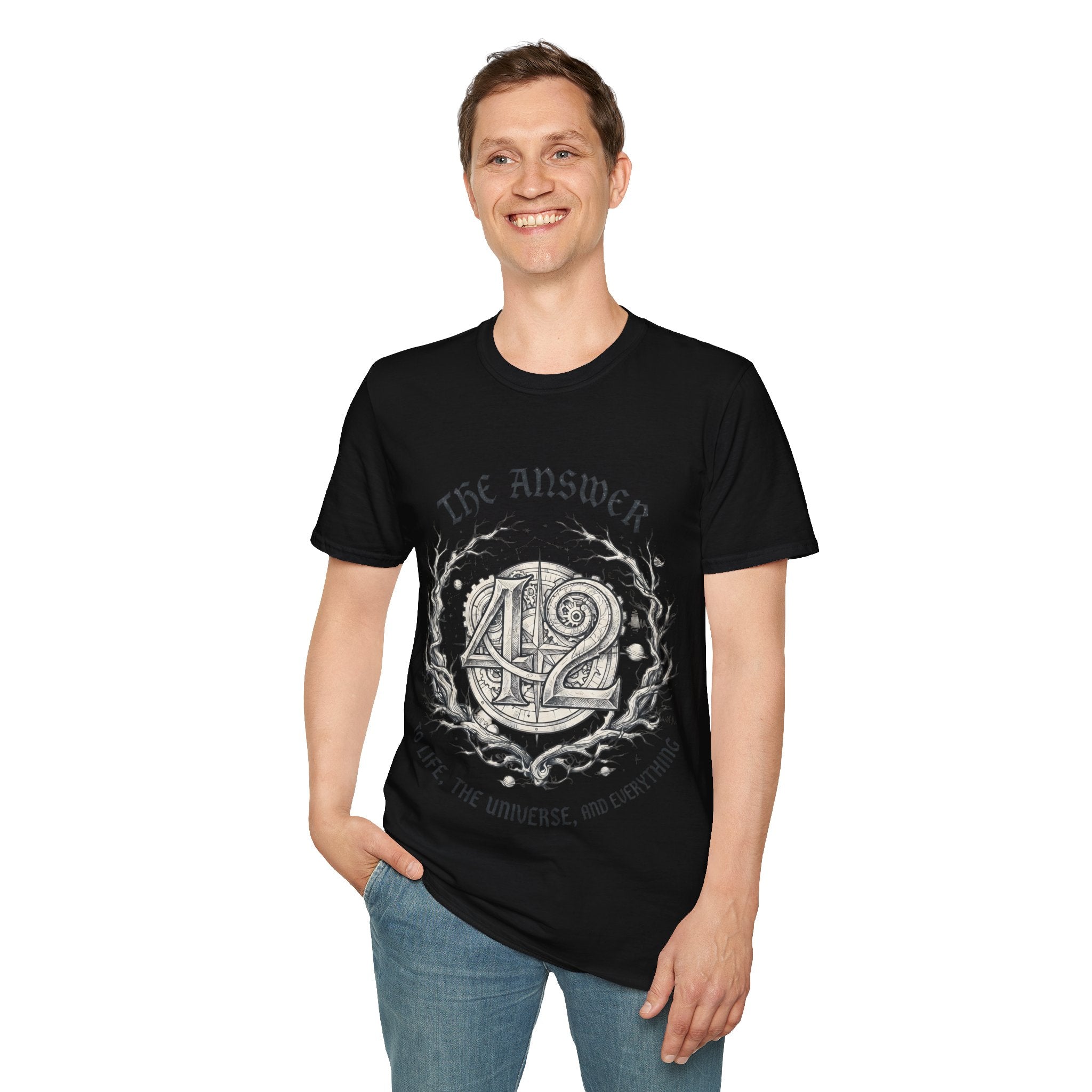 The Answer 42 Graphic T-Shirt — Vintage Sci‑Fi Quote Tee