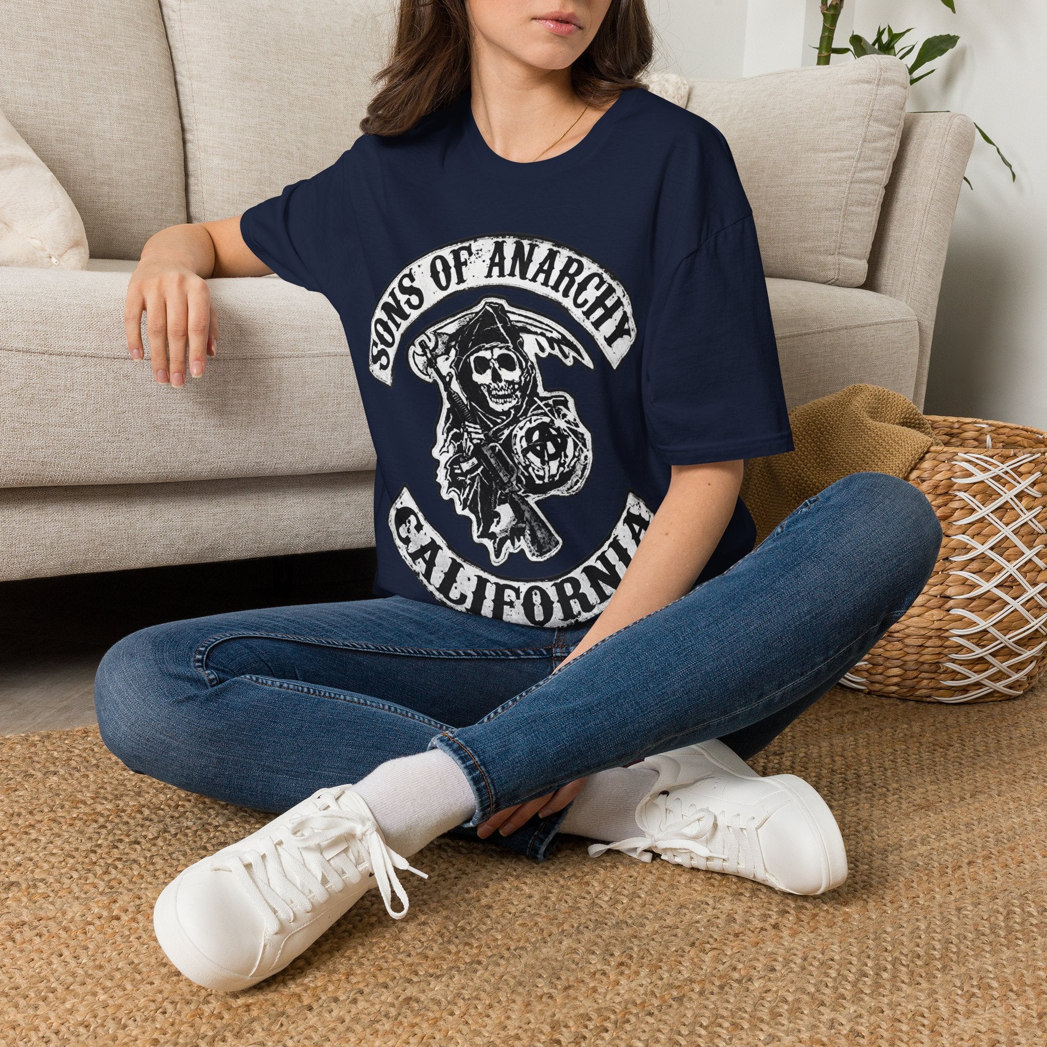 Sons of Anarchy Graphic T‑Shirt — Reaper Emblem California Biker Tee