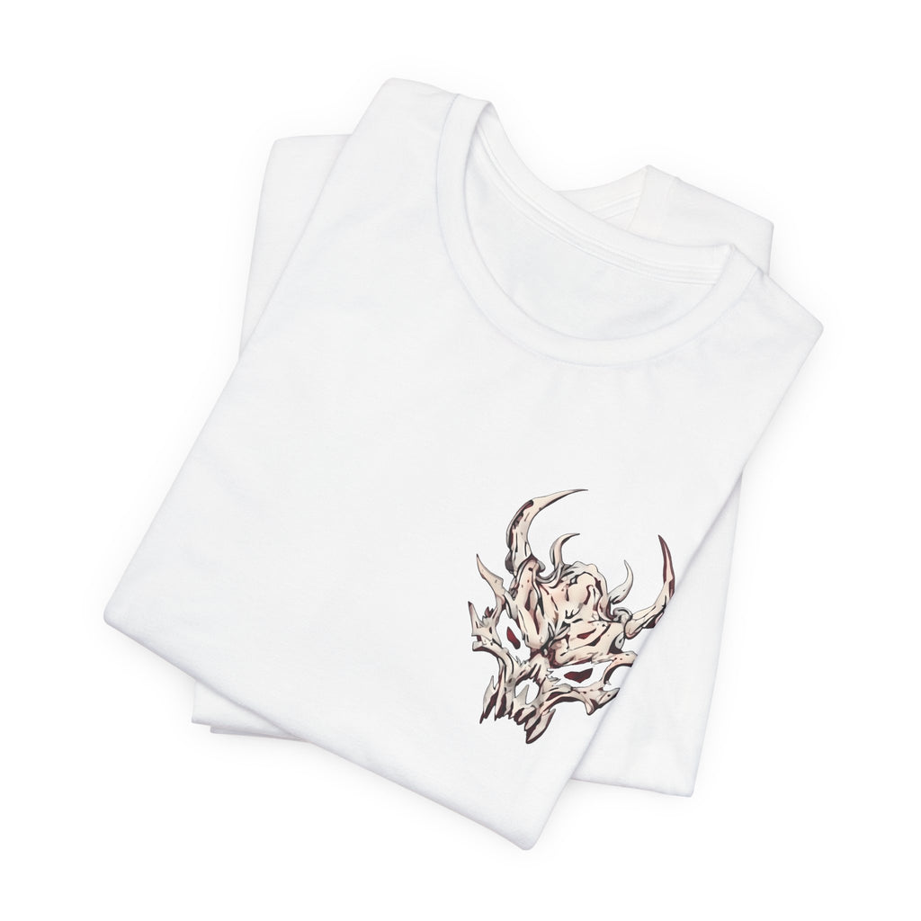 Demon Skull Chest Tee — Gothic Horned Skull T-Shirt