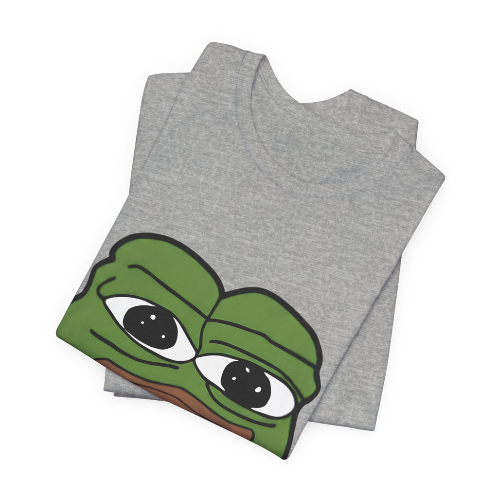 Sad Frog Graphic Tee — Meme Pepe Face T-Shirt