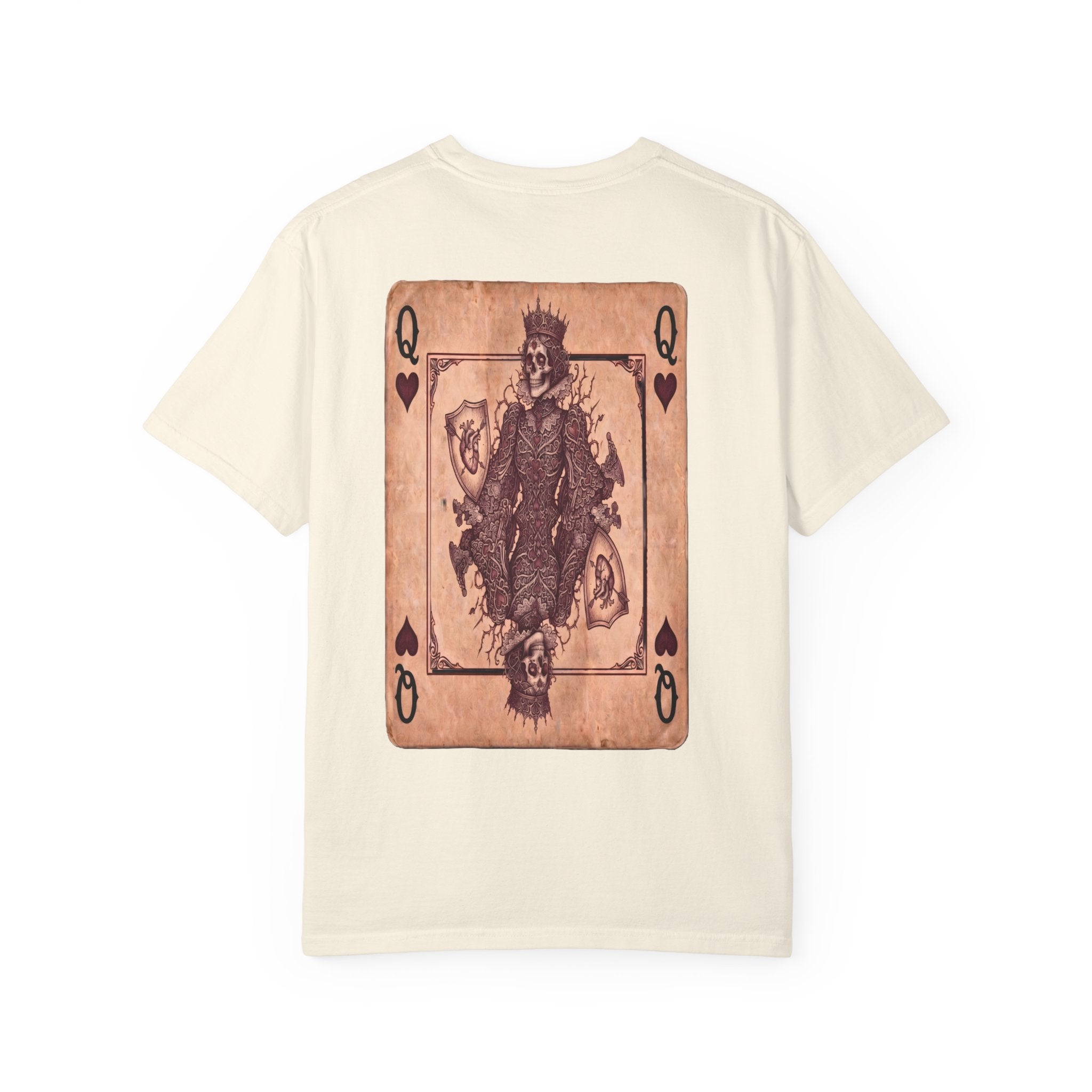 Playing Card Queen Graphic T‑Shirt — Vintage King & Queen Back Print