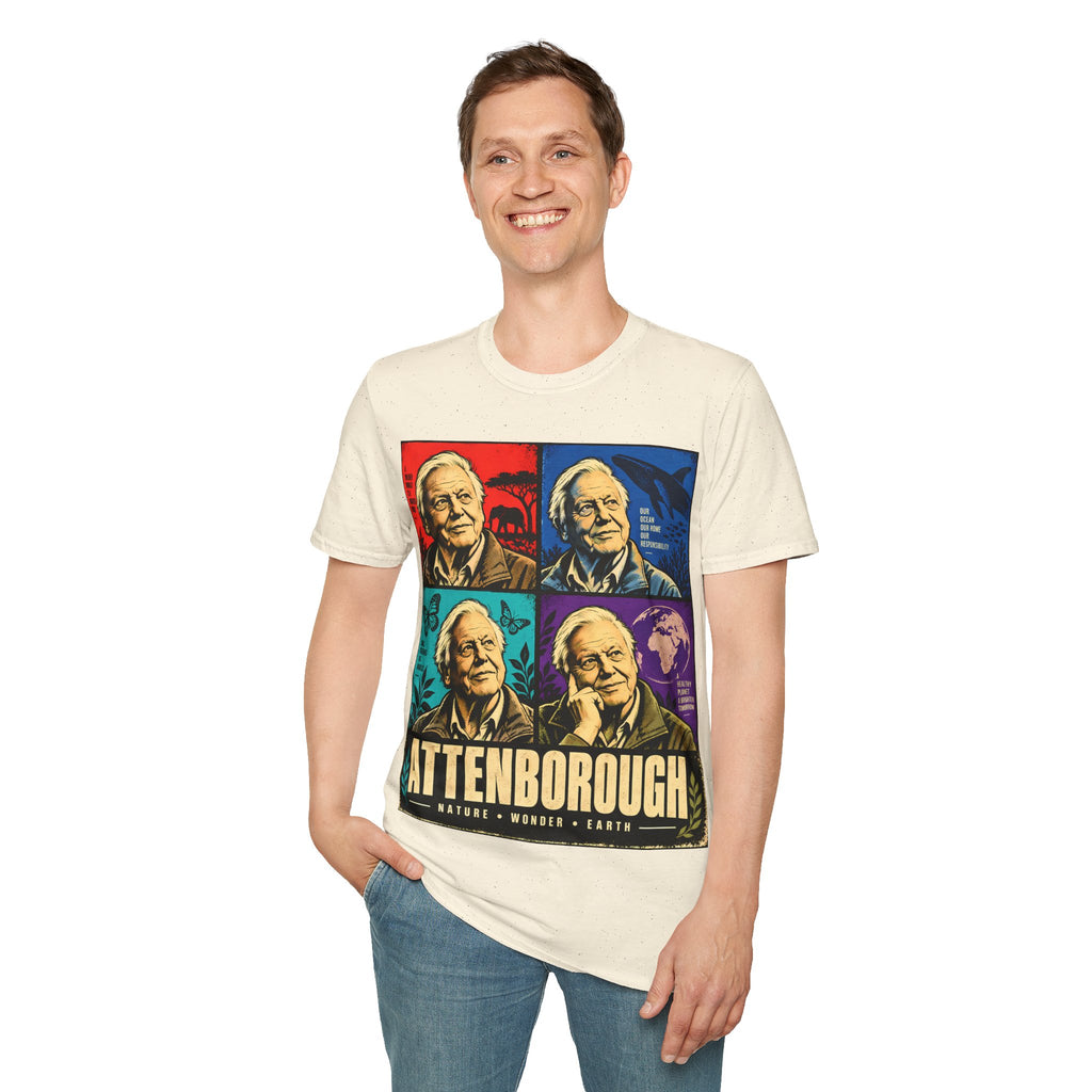 David Attenborough Pop Art T-Shirt — Vintage Wildlife Conservation Tee
