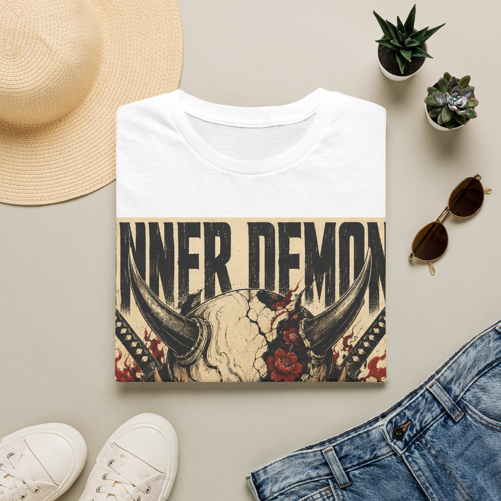 Inner Demon Graphic T-Shirt — Horror Skull Oni Design