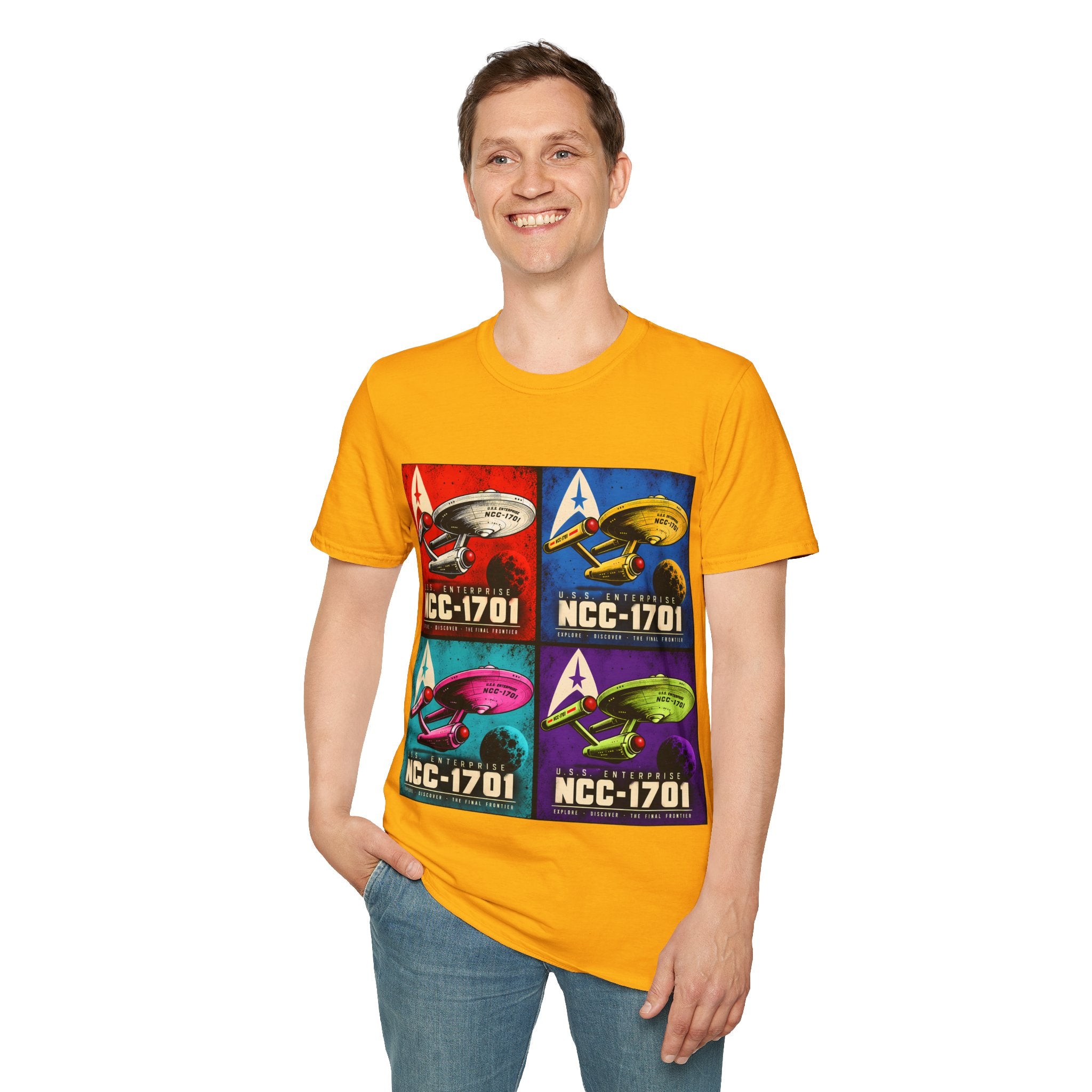 Retro Pop Art Starship NCC-1701 Crew Tee