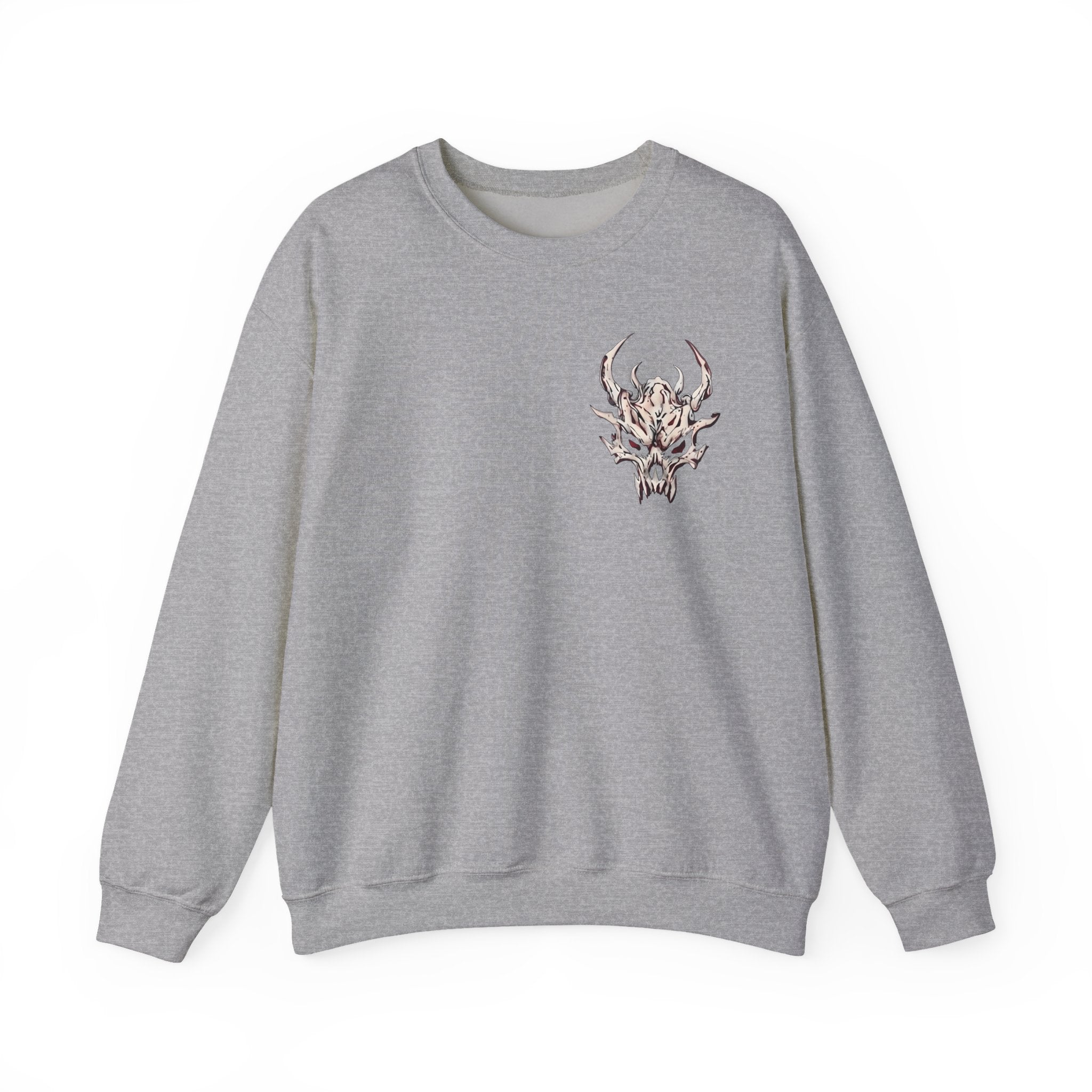 Dragon Skull Crewneck Sweatshirt — Gothic Eastern Dragon Chest Graphic