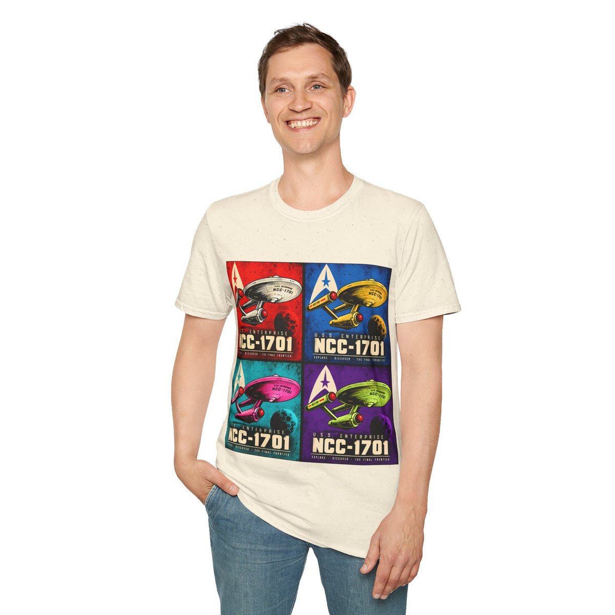 Retro Pop Art Starship NCC-1701 Crew Tee