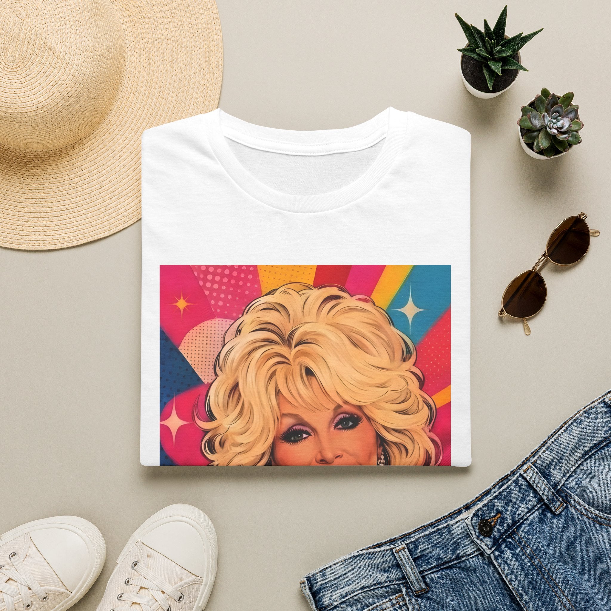 Retro Dolly Parton Colourpop Portrait T-Shirt