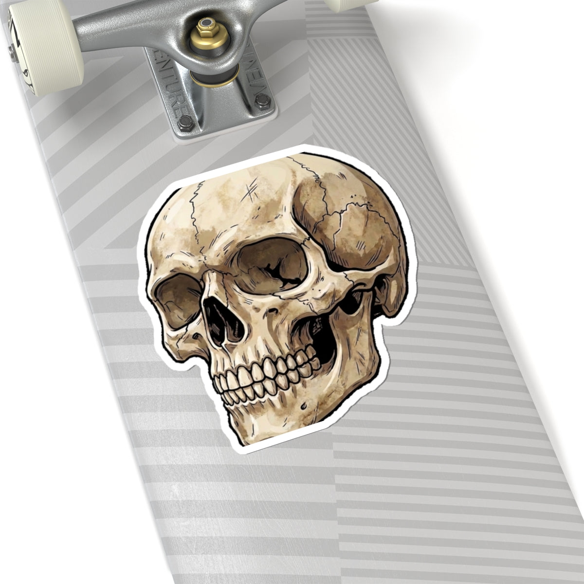 Skull Kiss-Cut Sticker — Vintage Anatomical Skull Decal for Laptops & Journals