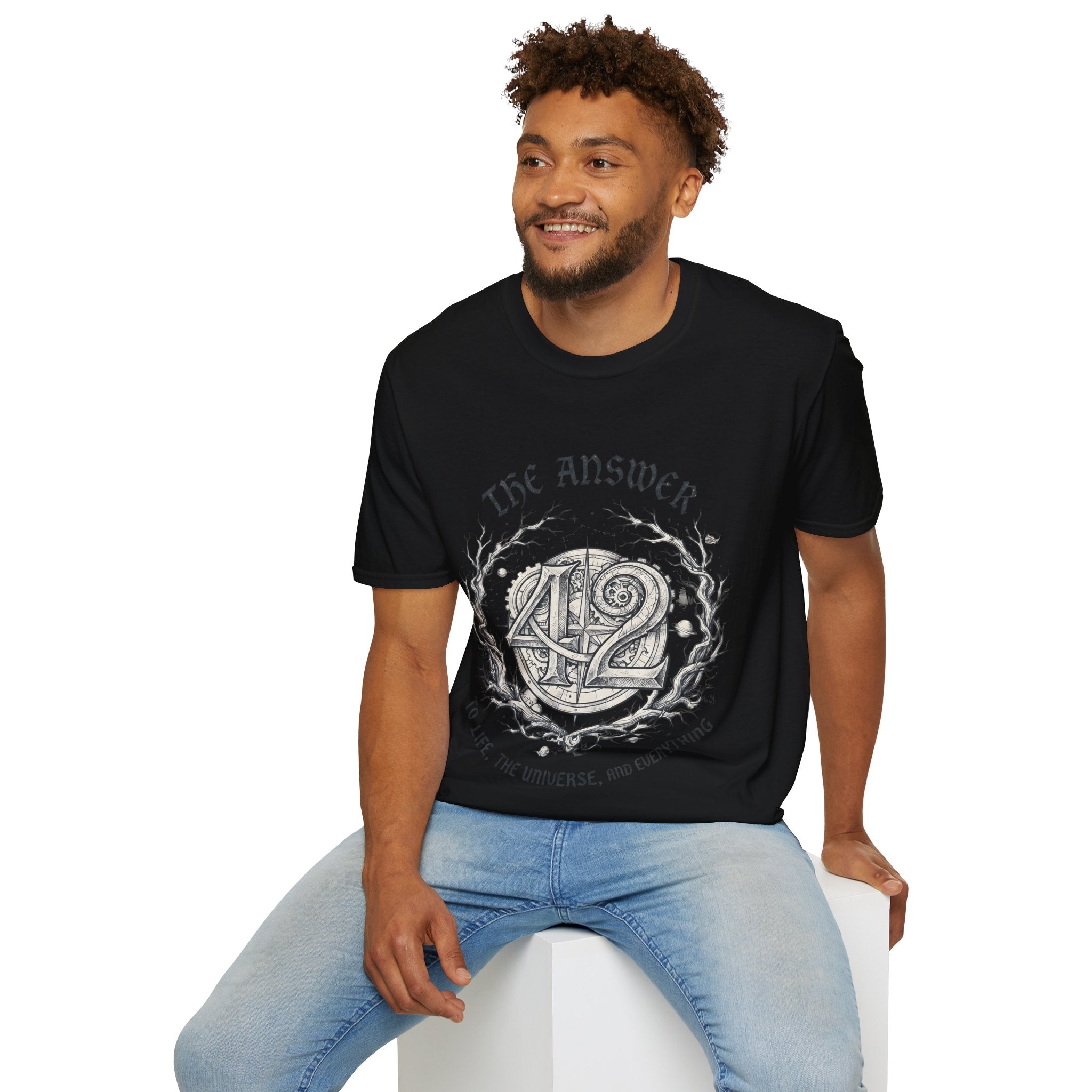 The Answer 42 Graphic T-Shirt — Vintage Sci‑Fi Quote Tee